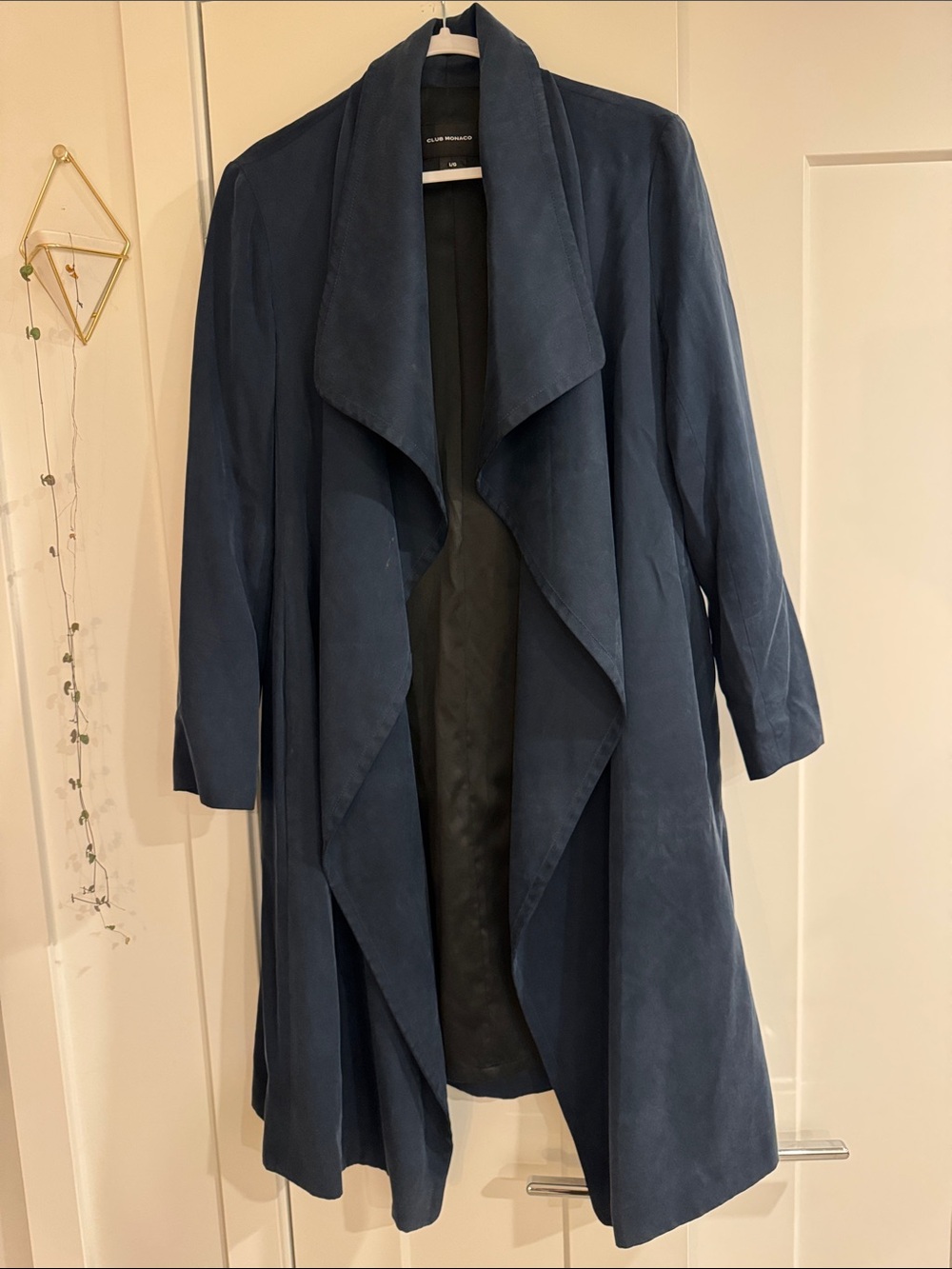 Club Monaco Navy  Draped Trench Coat